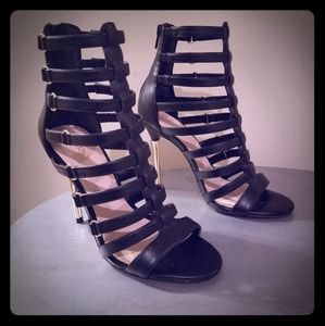 Black Caged Stilleto Heels